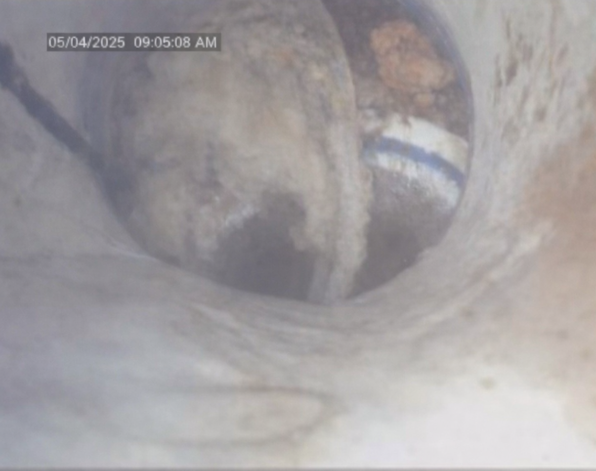 blockage inside a PVC pipe